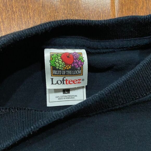 Fruit Of The Loom Vintage Y2K Ride Fast Black Red Graphic T-Shirt Men's Large - Picture 6 of 8